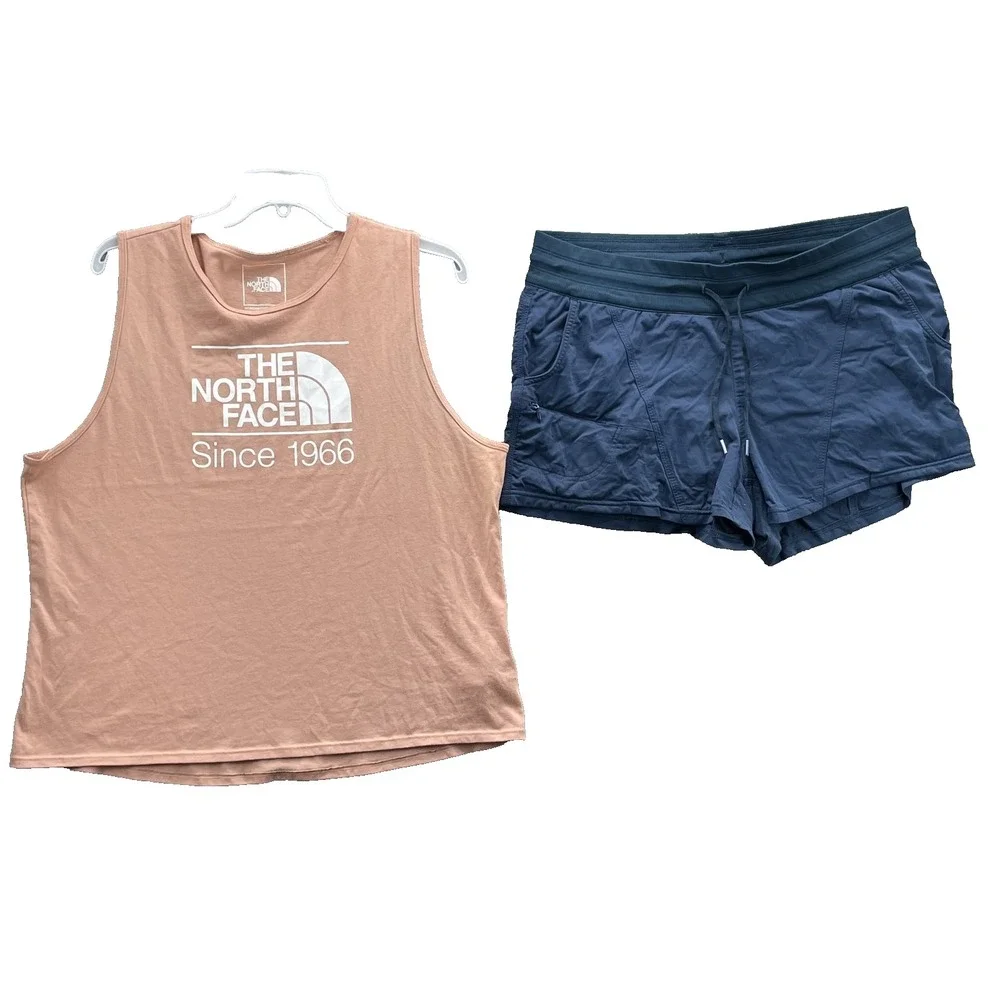 North Face Athletic Shorts Tank Top Lot (2) Women's XL Gorpcore Running Gym Set